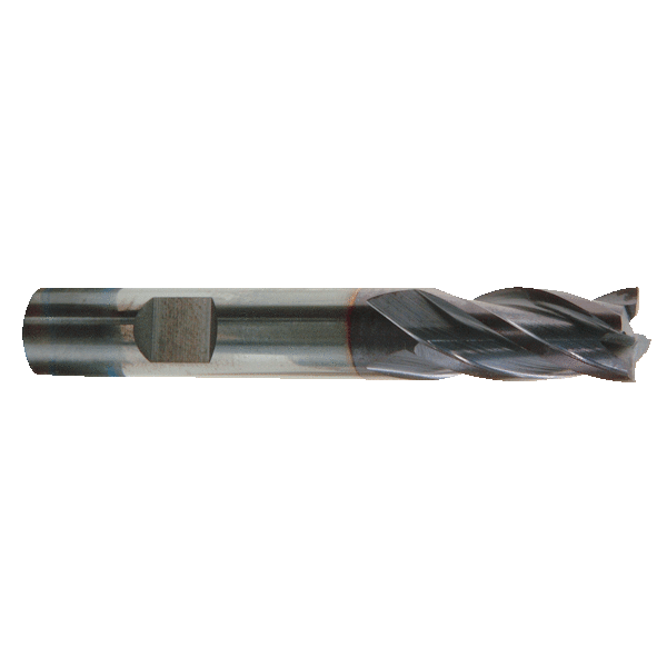 Fraise carbure monobloc à queue cylindrique, 4 dents , Ø 4 mm, revêtue TiAlN