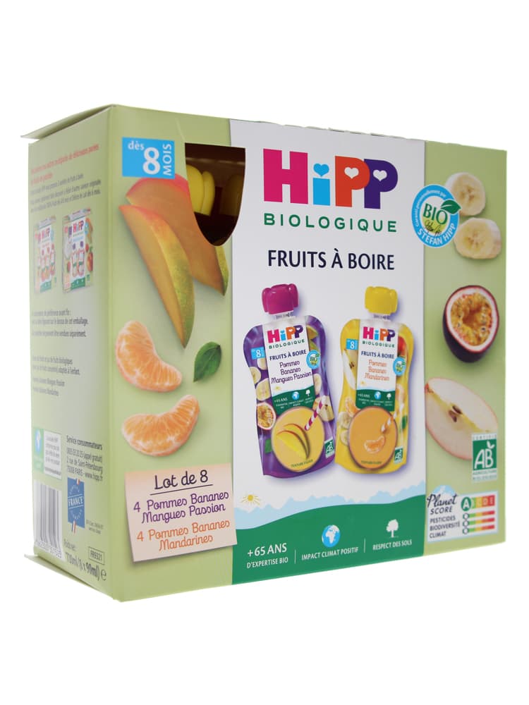 Hipp Smoothies Gourdes Multipack 2 Variétés 8 Mois