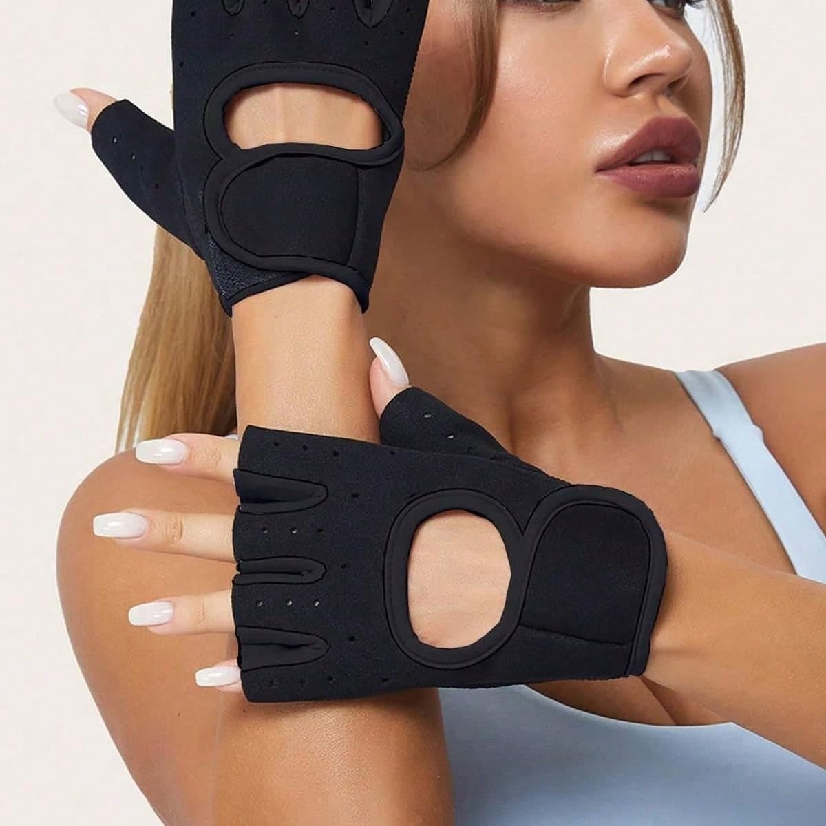 1 paire de gants de sport respirants pour fitness pour hommes et femmes, demi-doigts avec protège-poignet antidérapant pour basketball,