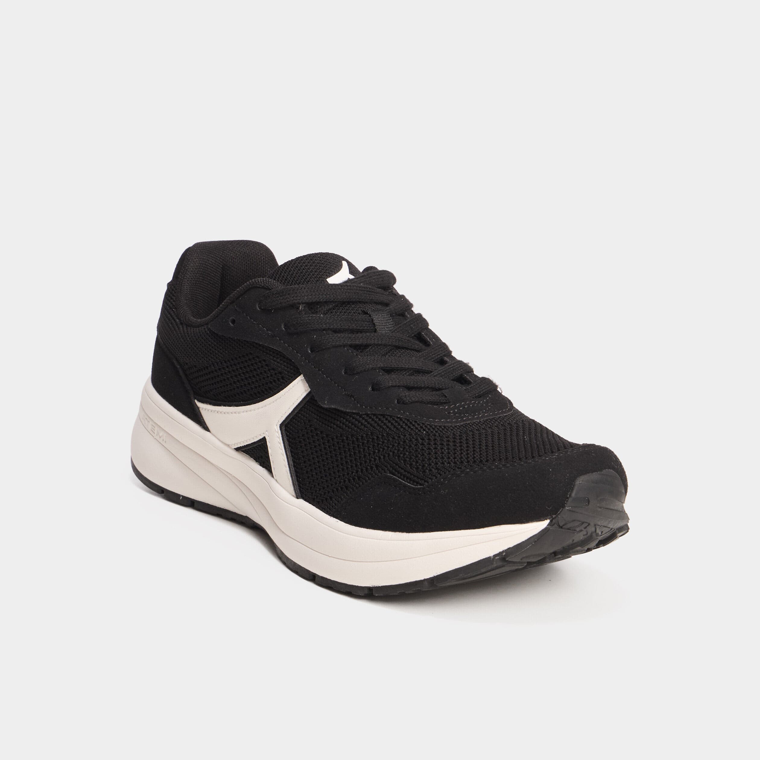 Baskets running de sport à lacets noir homme